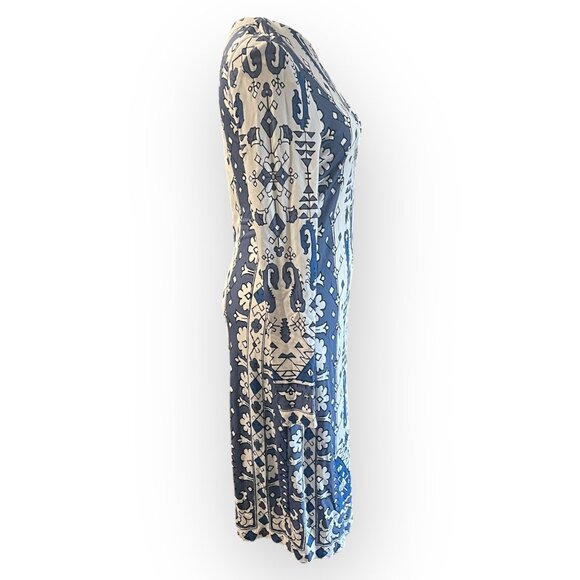 Tory Burch Matte Jersey Dress Malibu Blue Lisbon Dress s - Picture 3 of 8